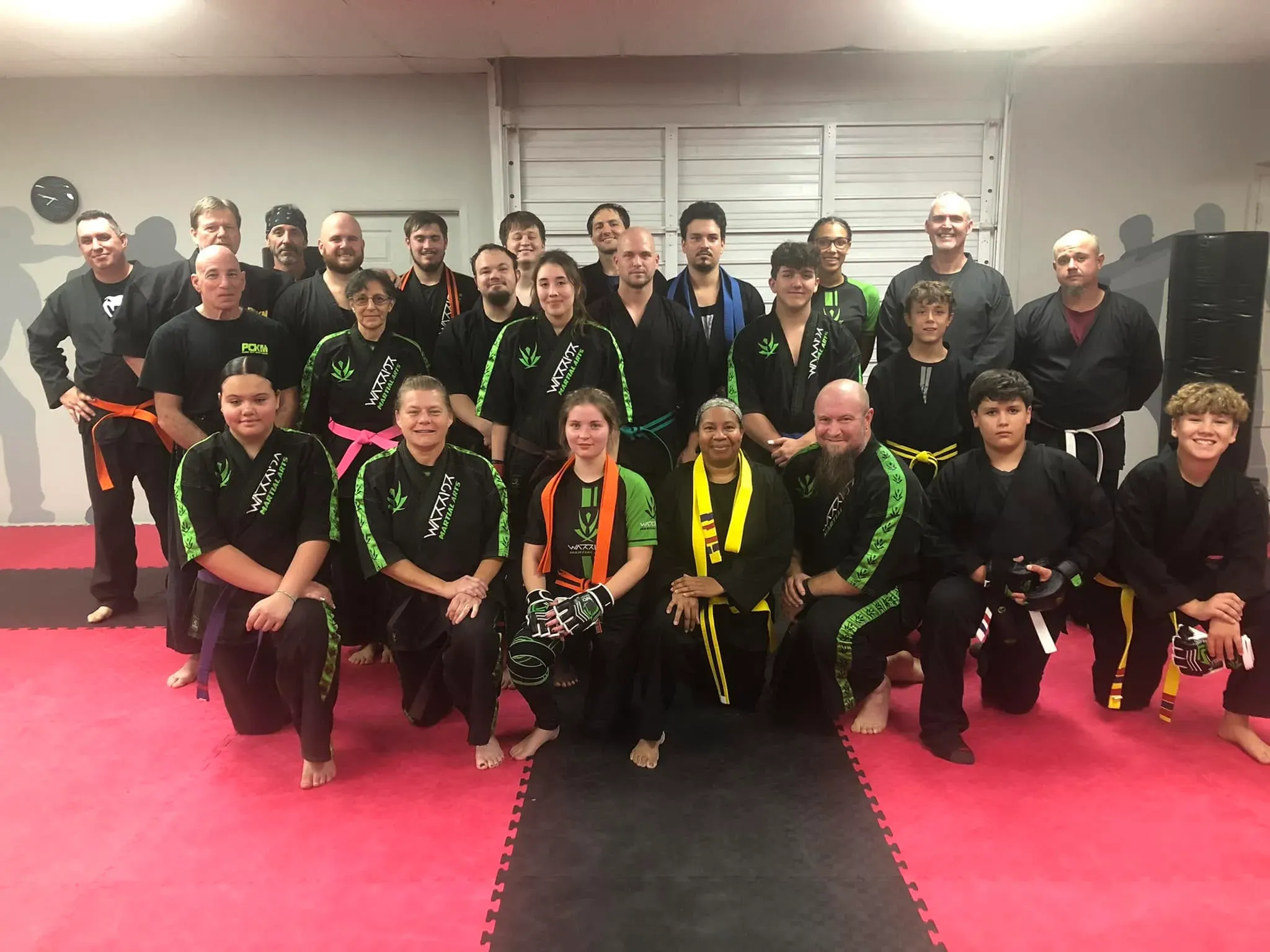 Martial arts students training